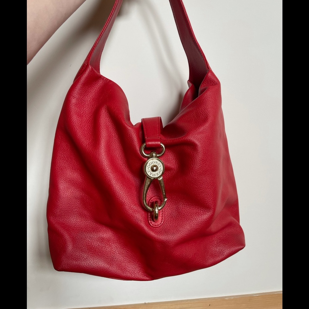 Dooney & Bourke Red Belvedere Logo Lock Shoulder Bag